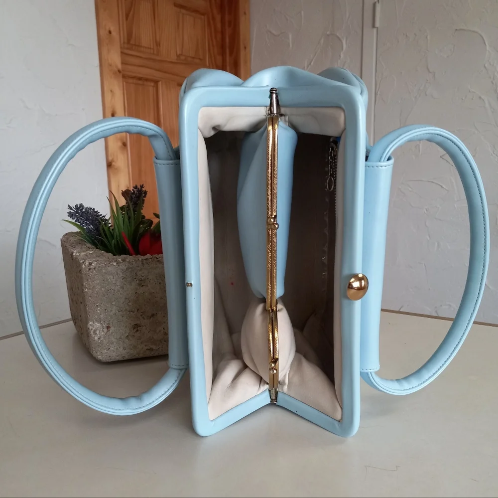 Vintage, 1960's Satchel, Baby Blue